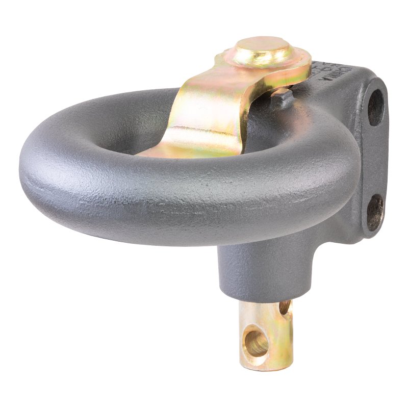 Curt 48625 Lunette Ring, SecureLatch Channel, Cast Iron, Powder Coat, Gray, For: 3 in ID x 11-3/4 in L Channel