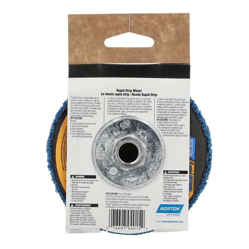 Norton 04015 Sanding Disc, 4-1/2 in Dia, 5/8-11 Arbor, Non-Woven, Extra Coarse, Aluminum Oxide Abrasive