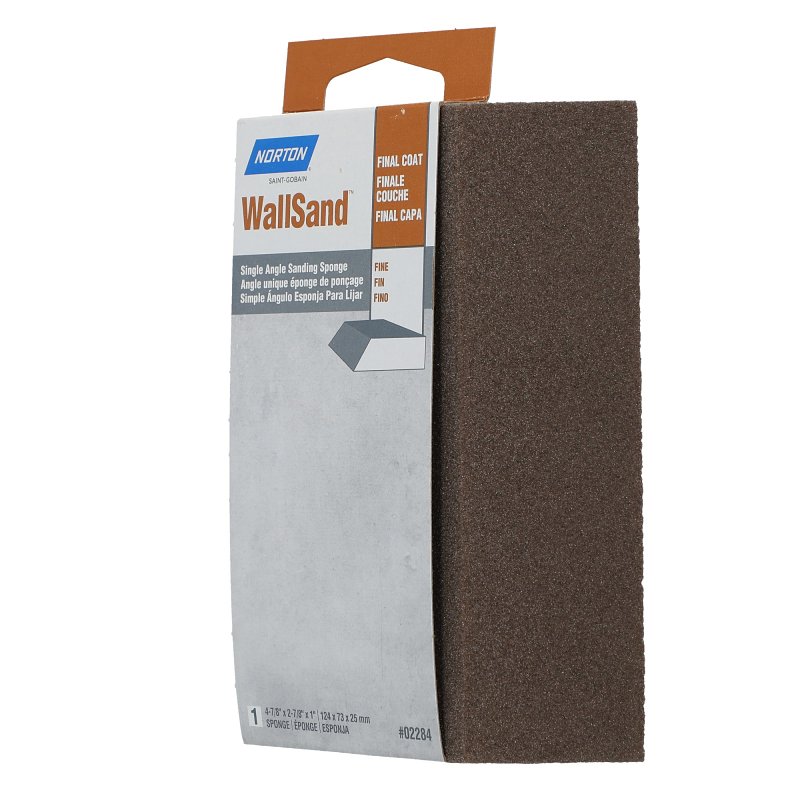 Norton WallSand 02284 Sanding Sponge, 4-7/8 in L, 2-7/8 in W, Fine
