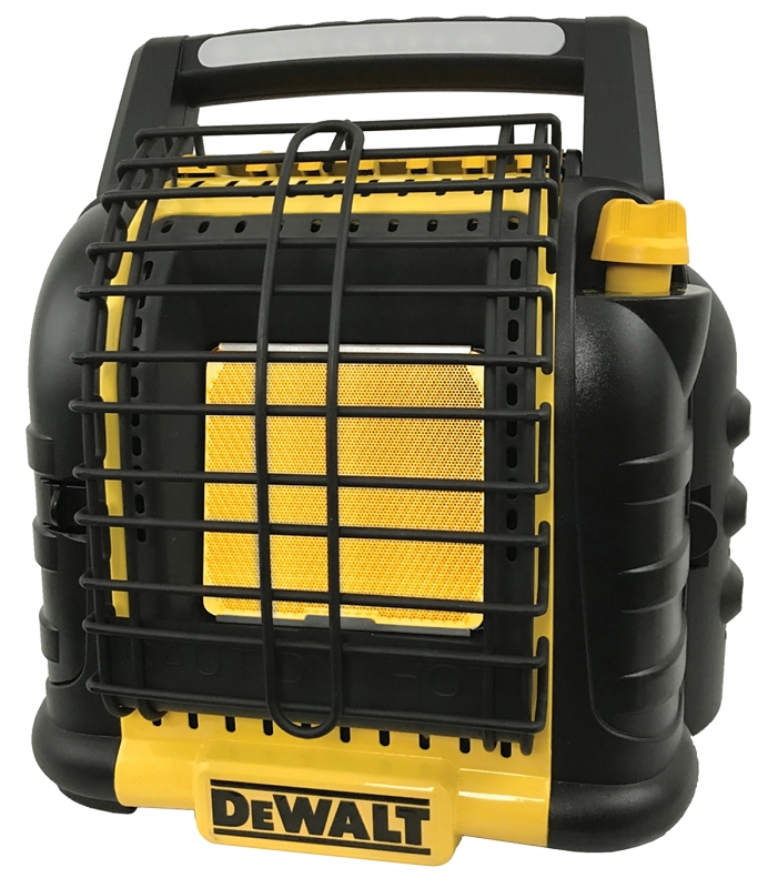 DEWALT DXH12B Cordless Heater, Propane Gas, 12,000 Btu, 450 sq-ft Heating Area, 99 % Efficiency, Yellow