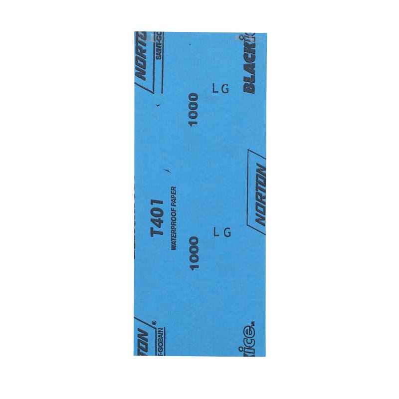 Norton SandWet T401 Series 68530 Sandpaper, 3-2/3 in W, 9 in L, 1000 Grit, Fine, Silicon Carbide Abrasive, Paper Backing