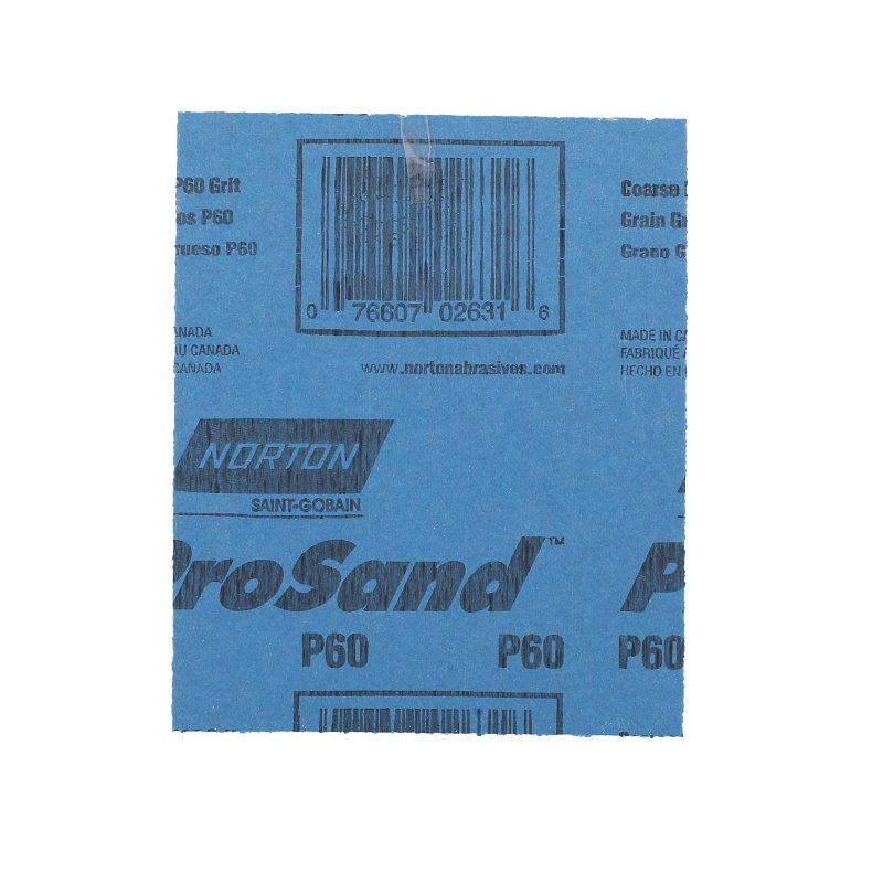Norton A259PS Series 68541 Sandpaper, 5-1/2 in L, 4-1/2 in W, Coarse, 60 Grit, Aluminum Oxide Abrasive, Paper Backing