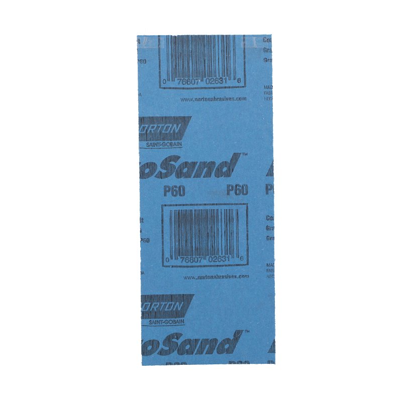 Norton ProSand A259PS Series 68537 Sandpaper, 3-2/3 in W, 9 in L, 60 Grit, Coarse, Aluminum Oxide Abrasive