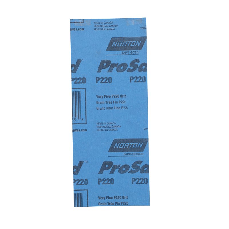 Norton ProSand A259PS Series 68534 Sandpaper, 3-2/3 in W, 9 in L, 220 Grit, Fine, Aluminum Oxide Abrasive, Paper Backing
