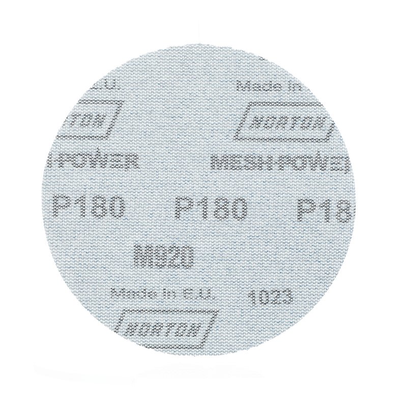 Norton MeshPower Series 68439 Sanding Disc, 5 in Dia, 180 Grit, Fine, Ceramic Alumina Abrasive