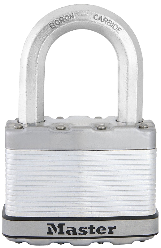 Master Lock Magnum Series M1BLCDLJHC Padlock, Different Key, Long Shackle, 5/16 in Dia Shackle, Boron Carbide Shackle