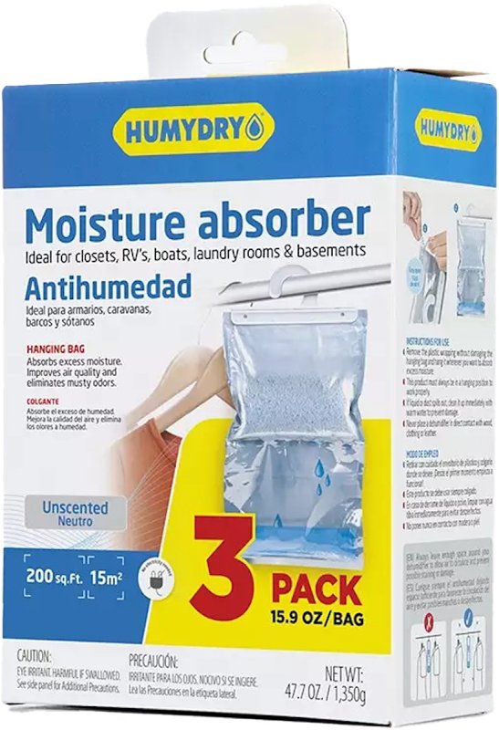 Humydry USA40500C6 Moisture Absorber, 15.9 oz, Bag, Neutral