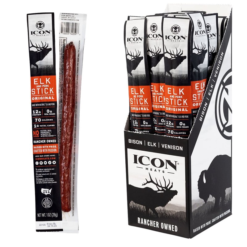 Icon Meats 74099 Elk Stick, Original, 1 oz, Box
