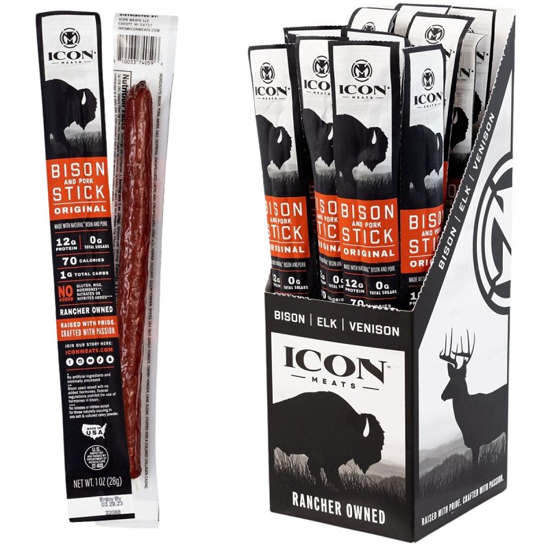 Icon Meats 74059 Bison Stick, Original, 1 oz