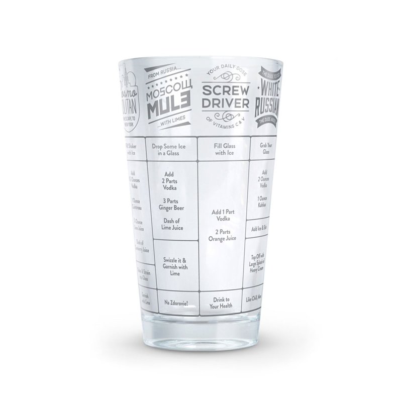 Fred & FRIENDS 5192622 Cocktail Recipe Glass, 16 oz Capacity, Glass