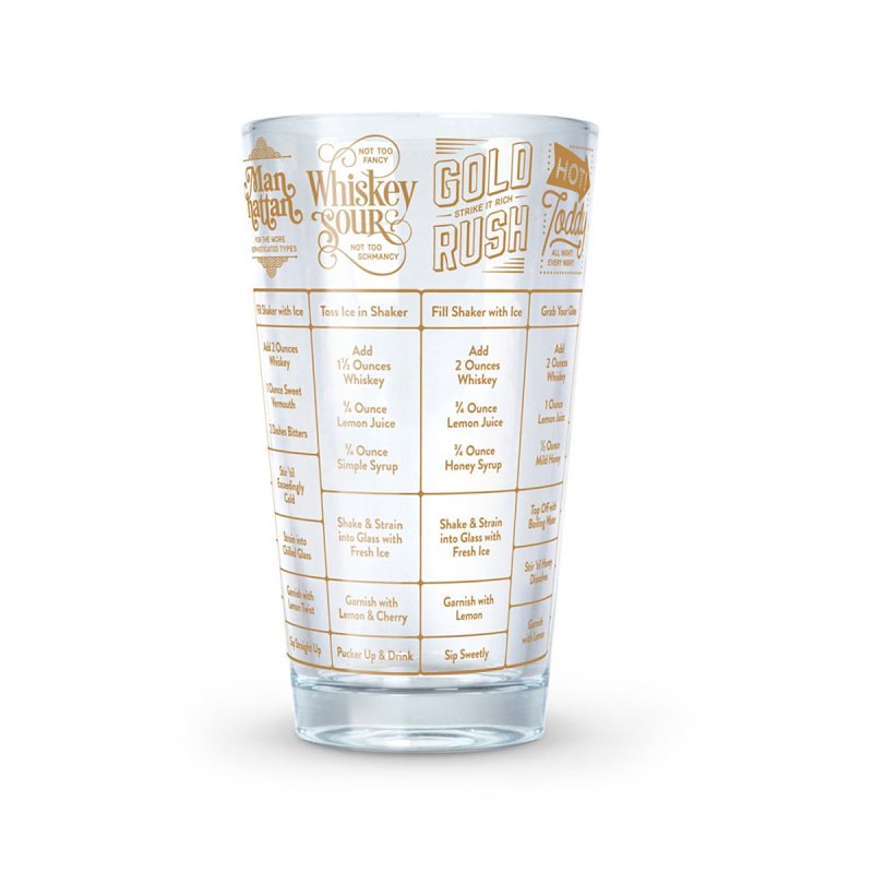 Fred & FRIENDS GOOD MEASURE 5192625 Whiskey Recipe Glass, 16 oz Capacity, Glass