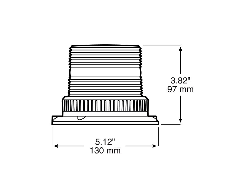 PM V764MA Micro Strobe Light, 12 V, LED Lamp, Amber Lens, 65 fpm Flash Rate