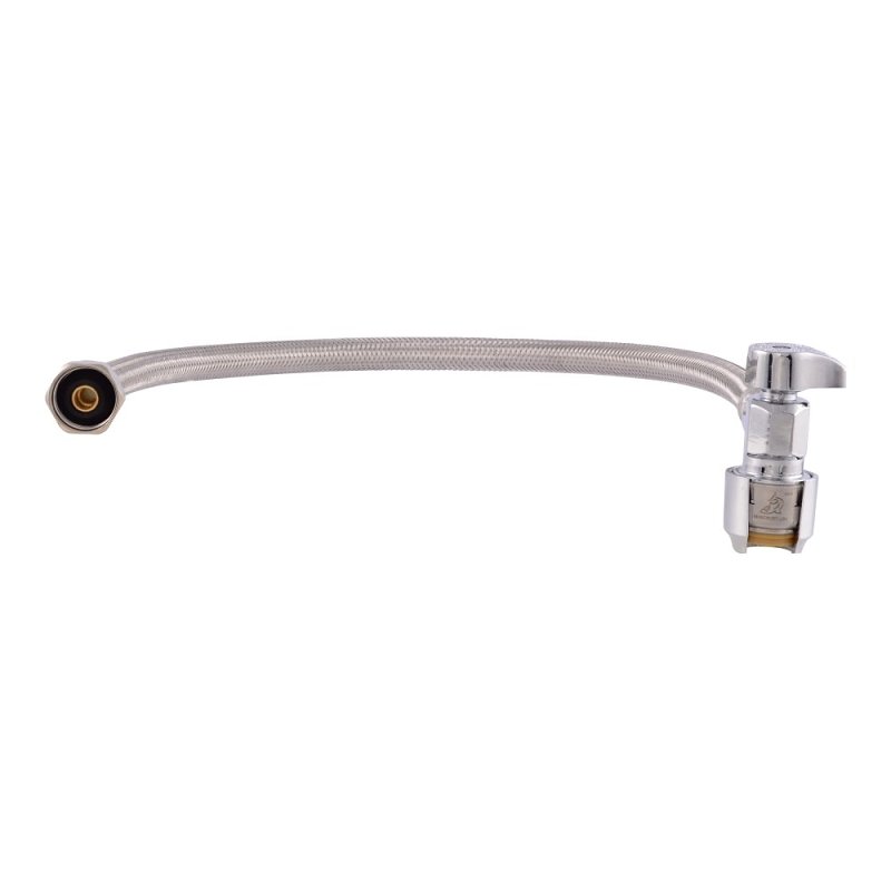 SharkBite UR24657Z Faucet Connector with Stop Valve, 1/2 in Inlet, FIP Inlet, 1/2 in Outlet, PTC Outlet, 20 in L