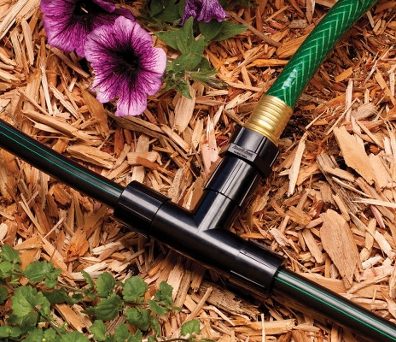 Rain Bird EFTFHT-1SX Drip Irrigation Tee with FHT Adapter, 3/4 x 1/2 in Connection, FHT x Compression, Polyethylene