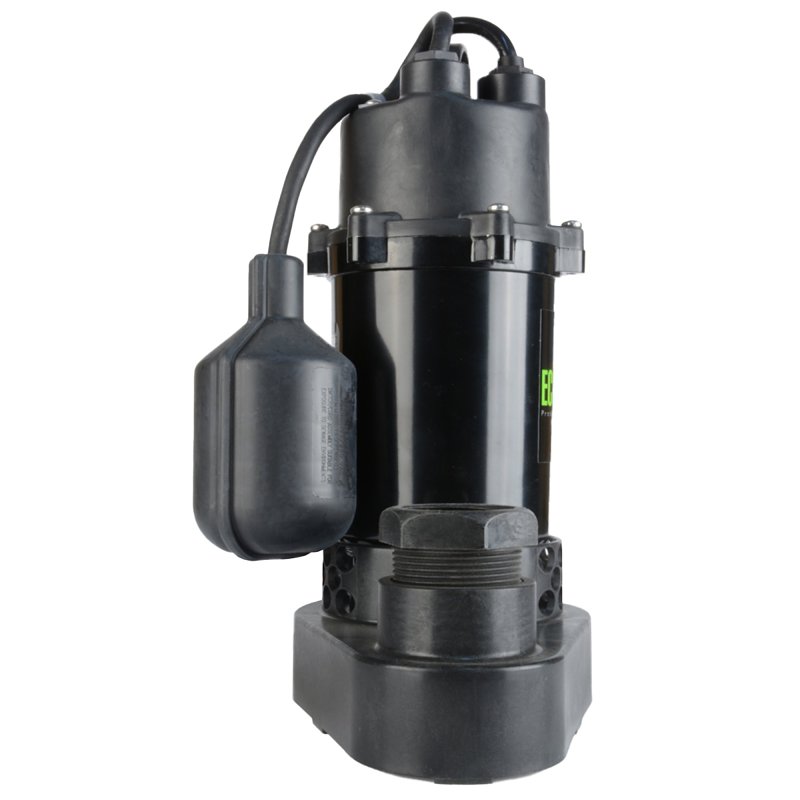 Eco-Flo SPP33W Sump Pump, 115 V, 1/3 hp, 25 ft Max Lift Head, 3600 gph, Thermoplastic Impeller