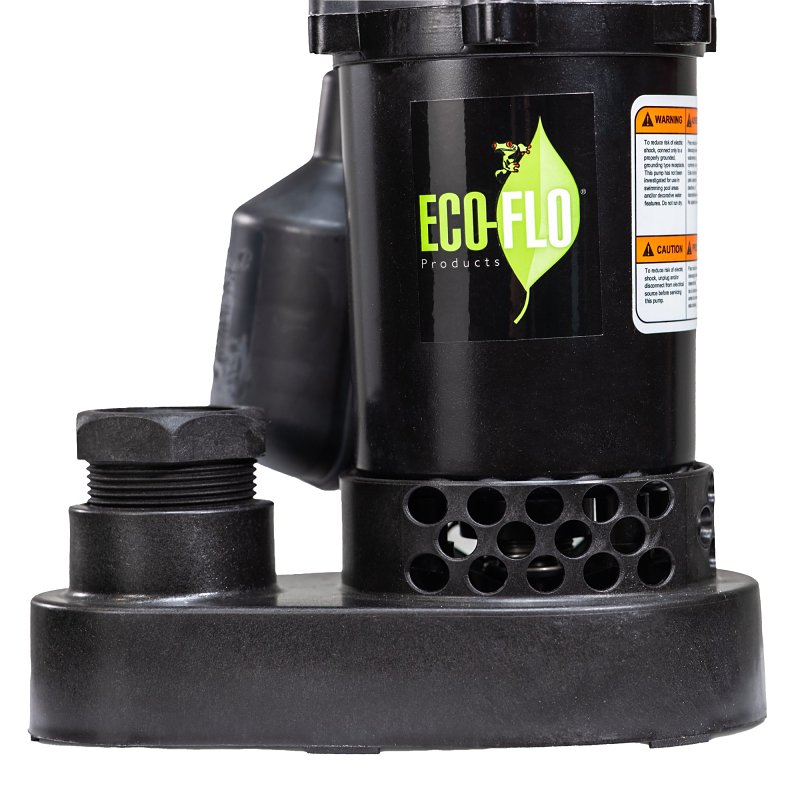 Eco-Flo SPP33W Sump Pump, 115 V, 1/3 hp, 25 ft Max Lift Head, 3600 gph, Thermoplastic Impeller