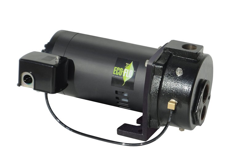 Eco-Flo EFCWJ7 Deep Well Jet Pump, 115/230 V, 3/4 hp, 1-1/4 in Suction, 1 in Discharge Connection, 7 gpm, Iron