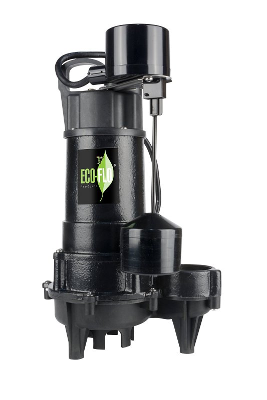 Eco-Flo ECD Series ECD75V Submersible Sump Pump, 8 A, 115 V, 3/4 hp, 1-1/2 in Outlet, 35 ft Max Head