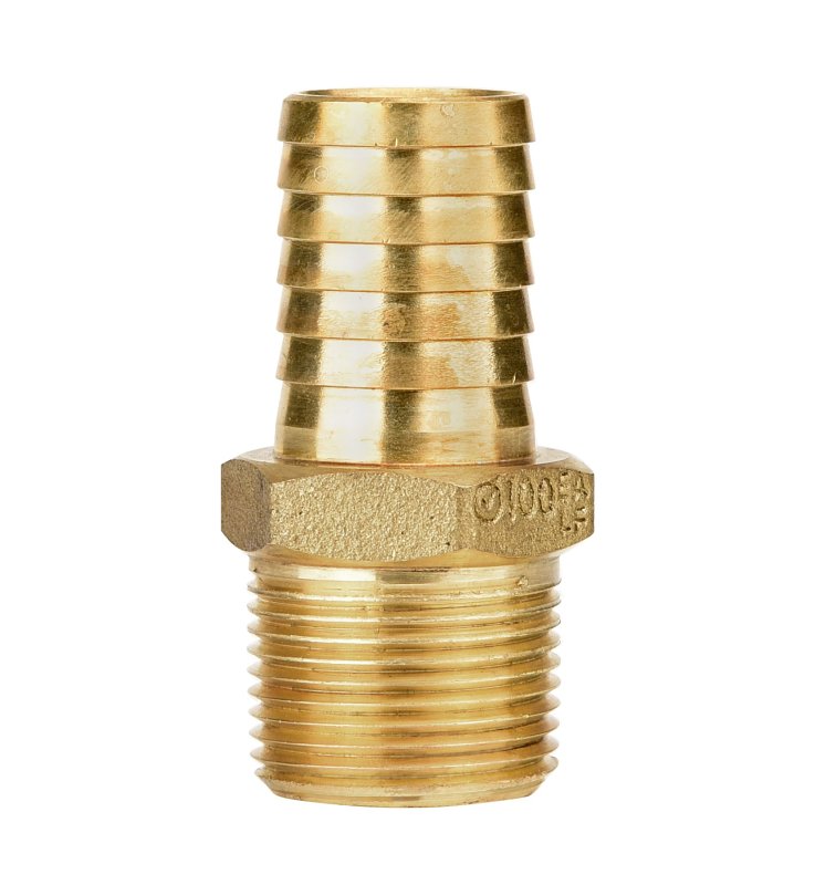Water Source MA100NL Pipe Adapter, 1 in, MNPT x Barb, Brass