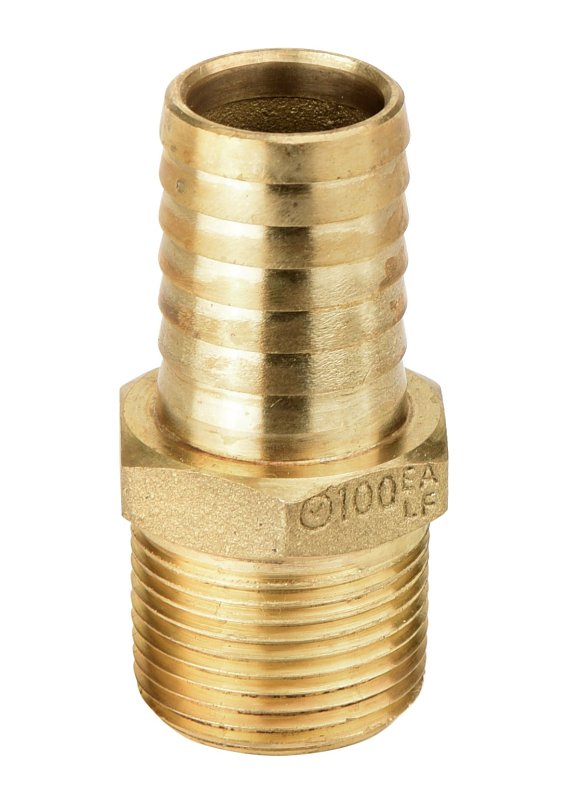 Water Source MA100NL Pipe Adapter, 1 in, MNPT x Barb, Brass