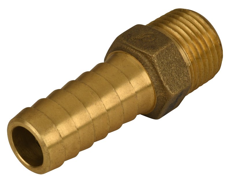 Water Source MA50NL Pipe Adapter, 1/2 in, MNPT x Barb, Brass