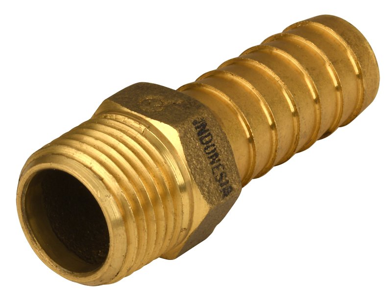 Water Source MA50NL Pipe Adapter, 1/2 in, MNPT x Barb, Brass