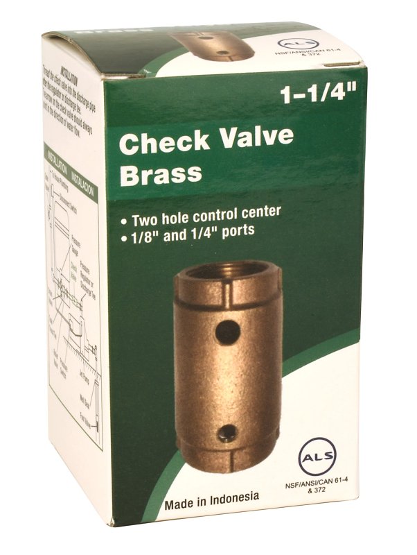 Water Source CCC-125NL Check Valve, 1-1/4 in, Brass Body