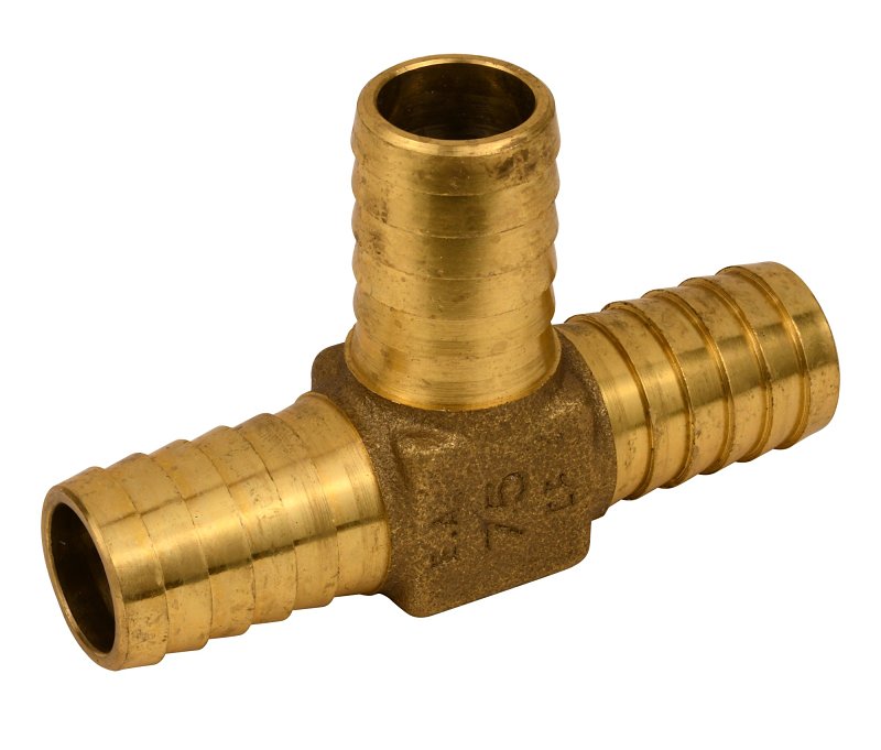 Water Source HT75NL Hydrant Pipe Tee, 3/4 in, Barb x MNPT, Brass