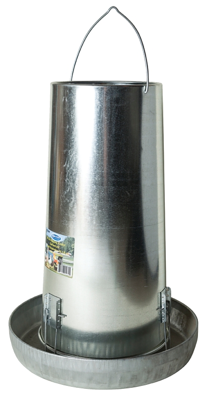 Millside Industries 50HF Poultry Feeder, 50 lb Capacity, Metal, Galvanized, Clip, Hanging Mounting
