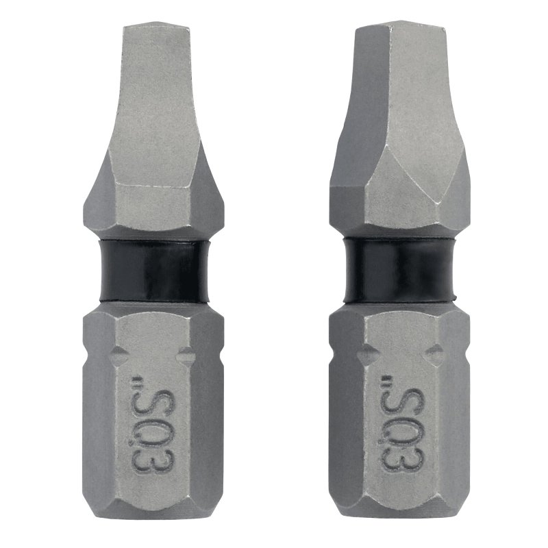 DEWALT TOUGHGRIP DWAF1SQ3TG2 Screwdriver Bit, #3 Drive, Square Drive, 1/4 in Shank, Hex Shank, 1 in L, Steel