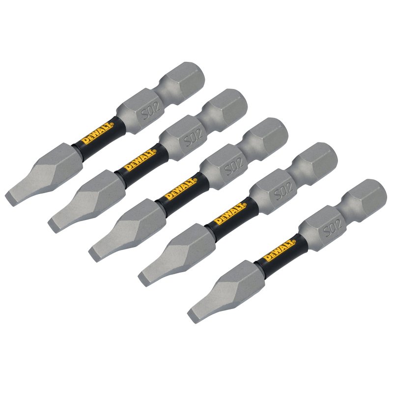 DEWALT TOUGHGRIP DWAF2SQ2TG5 Screwdriver Bit, #2 Drive, Square Drive, 1/4 in Shank, Hex Shank, 2 in L, Steel