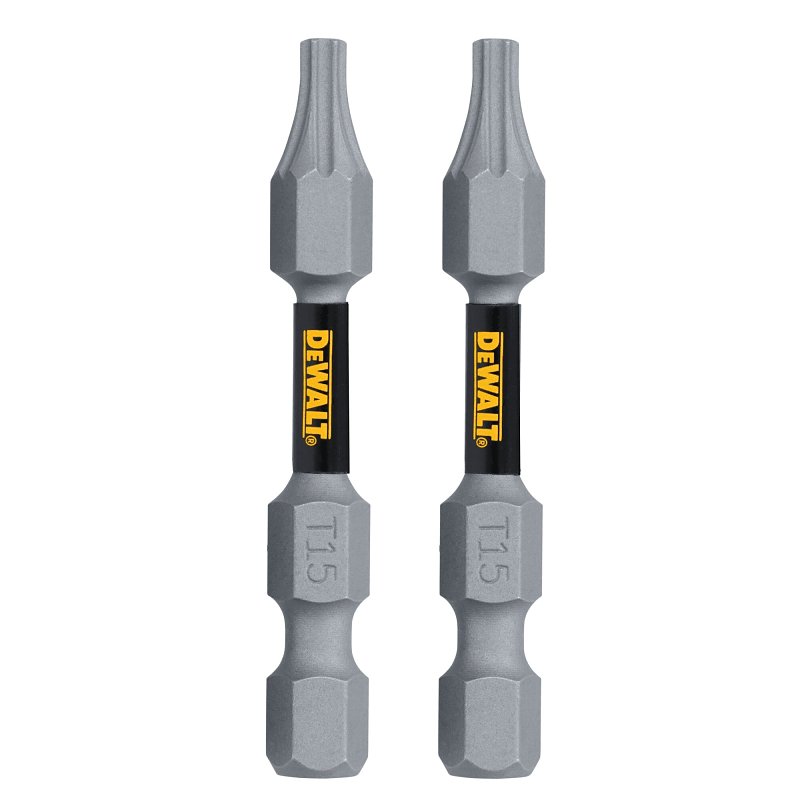 DEWALT TOUGHGRIP DWAF2TX15TG2 Screwdriver Bit, T15 Drive, Torx Drive, 1/4 in Shank, Hex Shank, 2 in L, Steel