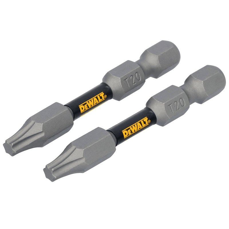 DEWALT TOUGHGRIP DWAF2TX20TG2 Screwdriver Bit, T20 Drive, Torx Drive, 1/4 in Shank, Hex Shank, 2 in L, Steel