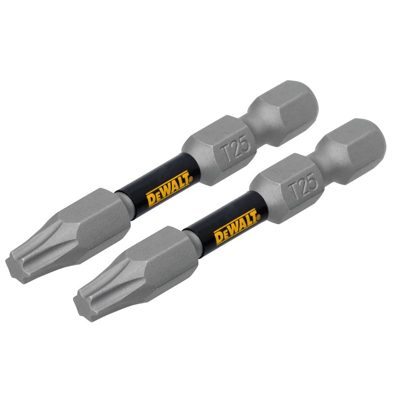 DEWALT TOUGHGRIP DWAF2TX25TG2 Screwdriver Bit, T25 Drive, Torx Drive, 1/4 in Shank, Hex Shank, 2 in L, Steel