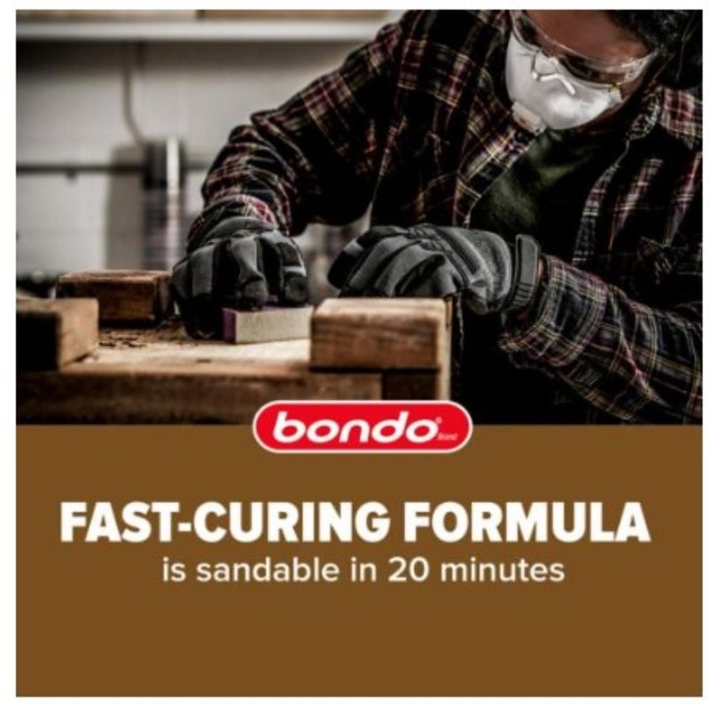 Bondo WF-2PK-ES Wood Filler, Liquid, Pungent Styrene, Yellow Pouch