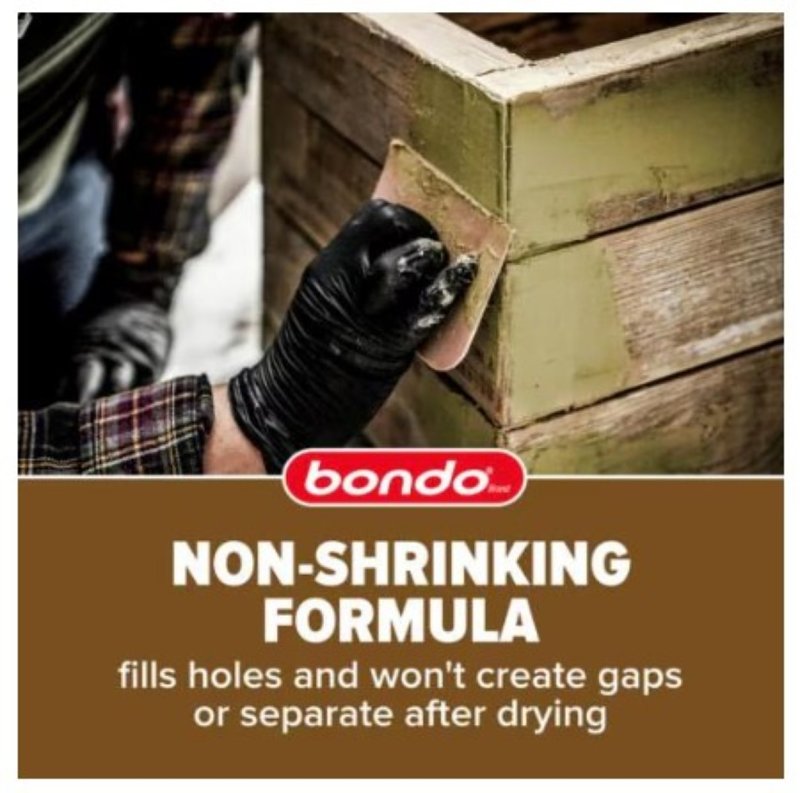 Bondo WF-2PK-ES Wood Filler, Liquid, Pungent Styrene, Yellow Pouch