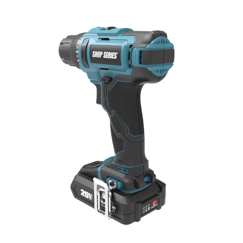 ShopSeries SS2388 Cordless Drill/Driver with Bit Set, Battery Included, 20 V, 2 Ah, 3/8 in Chuck