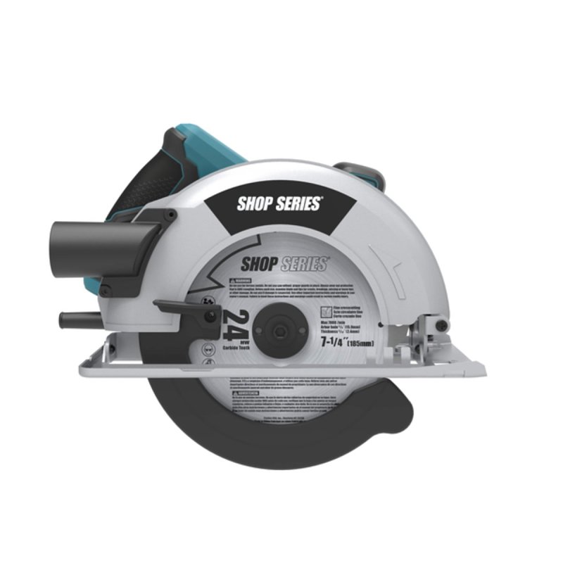 ShopSeries SS3404 Circular Saw, 12 A, 7-1/4 in Dia Blade, 1-3/4 in at 45 deg, 2-9/16 in 90 deg D Cutting, 45 deg Bevel
