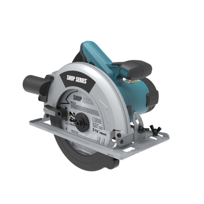 ShopSeries SS3404 Circular Saw, 12 A, 7-1/4 in Dia Blade, 1-3/4 in at 45 deg, 2-9/16 in 90 deg D Cutting, 45 deg Bevel