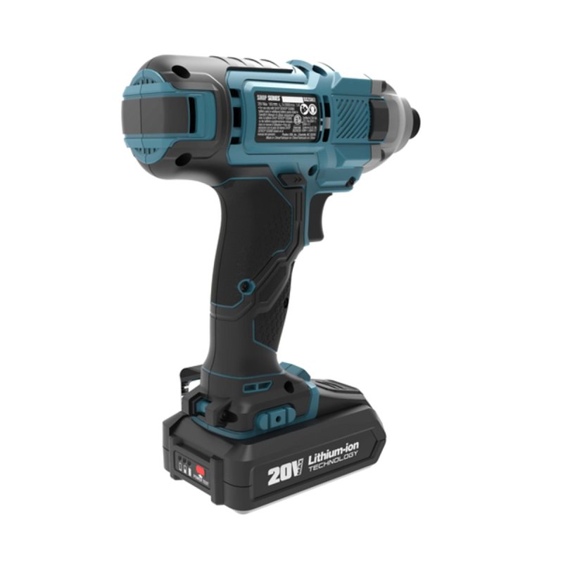 ShopSeries SS2302 Impact Driver, Battery Included, 20 V, 2 Ah, 1/4 in Drive, Hex Drive