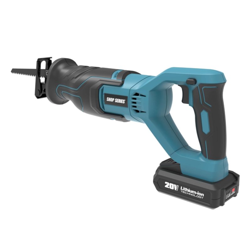 ShopSeries SS2830 Cordless Reciprocating Saw, Battery Included, 20 V, 2 Ah, 4, 2/5 in Cutting Capacity, 4/5 in L Stroke