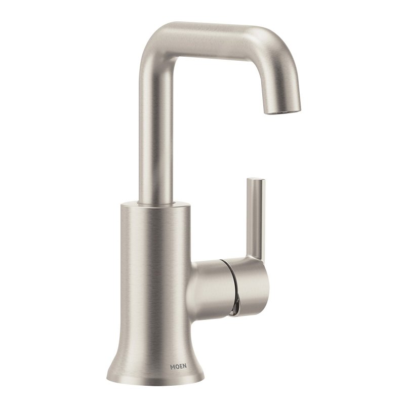 Moen Zyla Series 84140SRN Bathroom Faucet, 1.2 gpm, 1-Handle, Metal/Plastic/Stainless Steel, Brushed Nickel