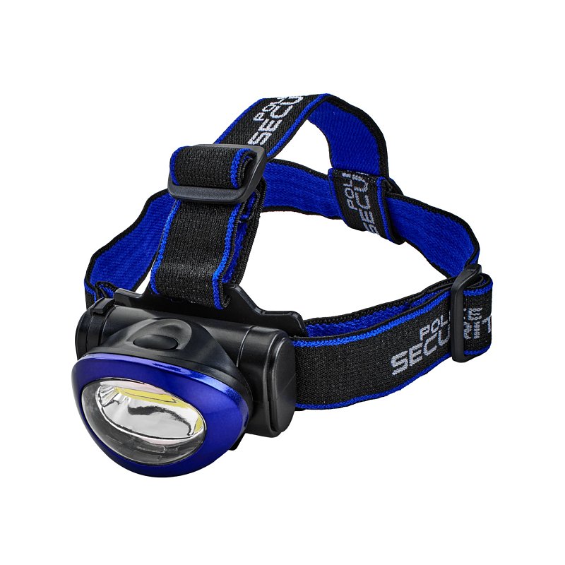 Police Security 99645 Small Headlamp, AAA Battery, Alkaline Battery, LED Lamp, 200, Broad Beam, 25 m Beam Distance