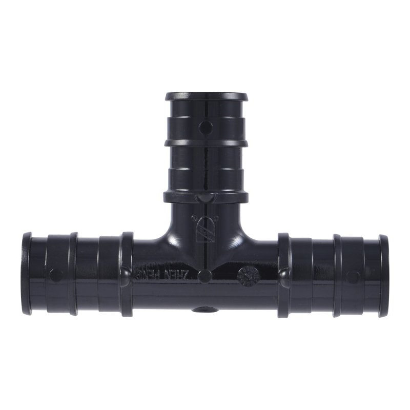 SharkBite UA362A5 Expansion Reducing Tee, 1/2 in, Barb, Polysulfone, Black, 160 psi Pressure