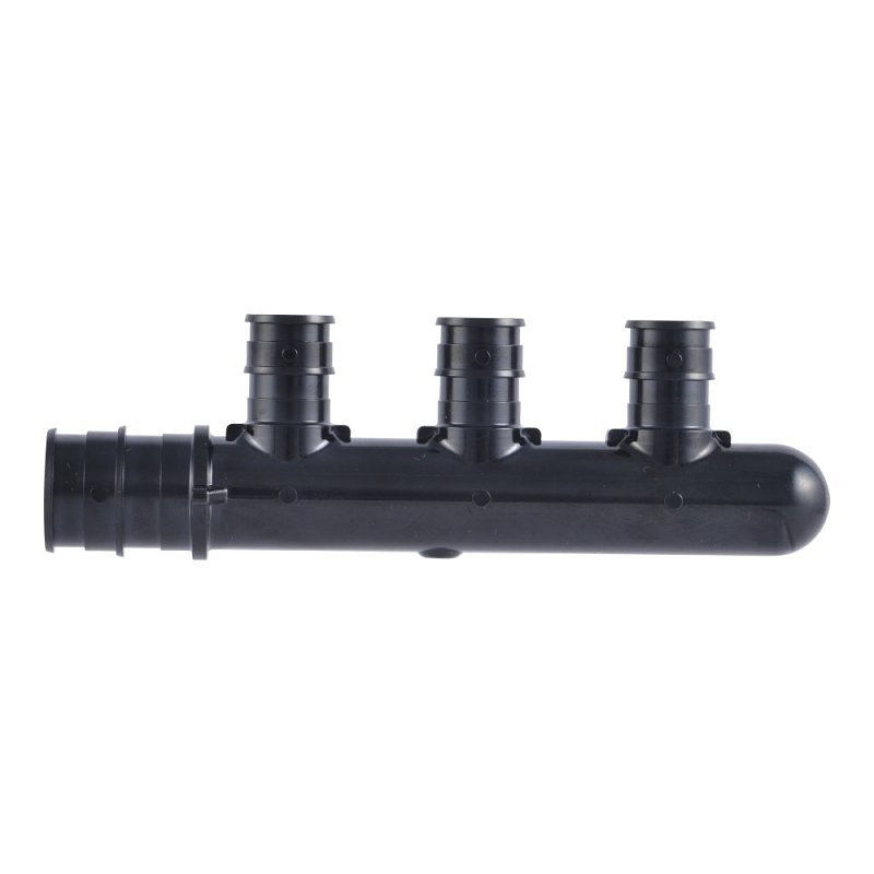 SharkBite UAMPT3C Multi-Port Closed Pipe Tee, 3/4 in Inlet, 3-Outlet, 1/2 in Outlet, Acudel Polymer, Black