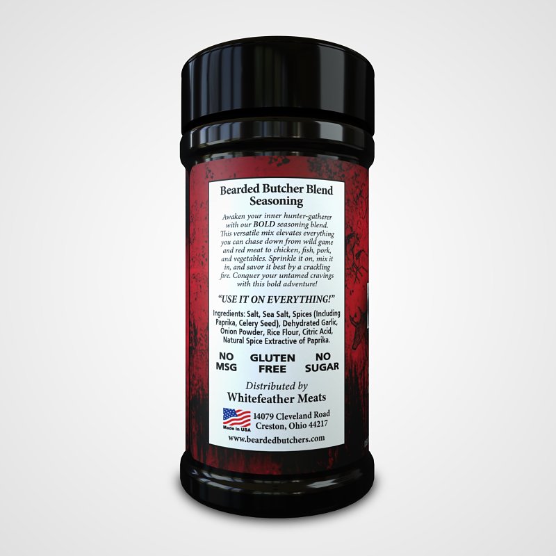 Bearded Butcher BB-0096 Seasoning, Bold Blend, 6 oz Shaker Can