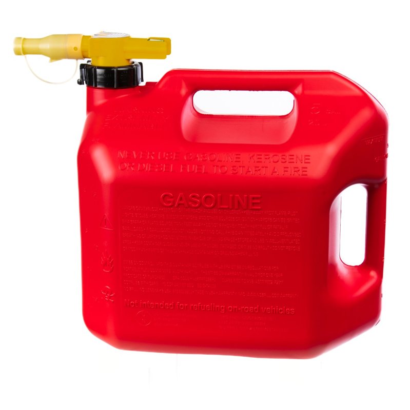 No-Spill 1460 Gas Can, 5 gal Capacity, Plastic, Red