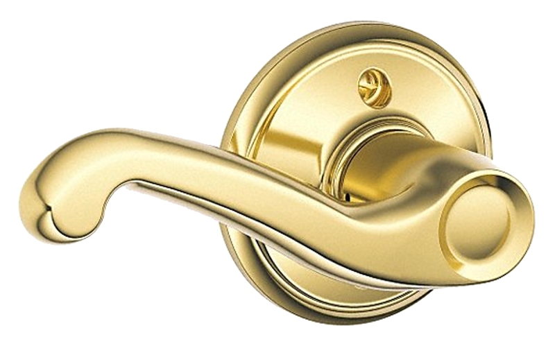 Schlage F Series F170FLA605LH Left Hand Dummy Lever, Mechanical Lock, Bright Brass, Metal, Left Hand, Residential