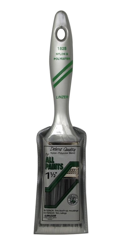 Linzer 1825-1.5 Paint Brush, 1-1/2 in W, 2-1/4 in L Bristle, Nylon/Polyester Bristle, Varnish Handle