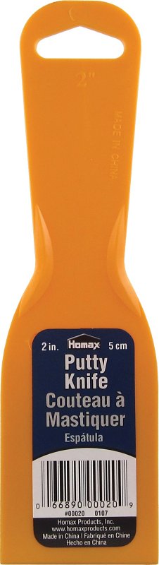Homax 00020 Putty Knife, 2 in W Blade, Polystyrene Blade, Polystyrene Handle